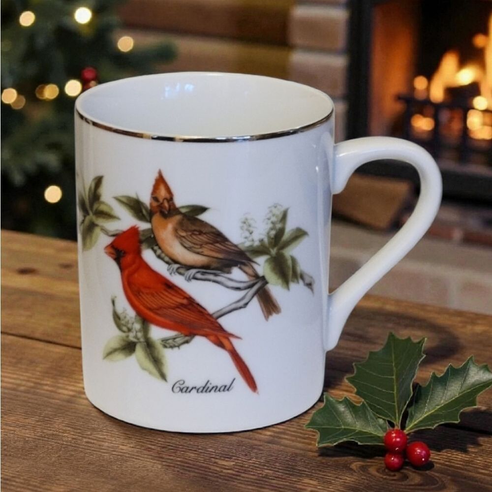 Vintage John James Audubon Porcelains Cardinal Coffee Mug "1985"